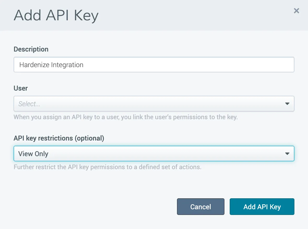 DigiCert CertCentral Add API Key dialog